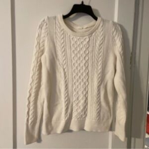 Gap White Cable Knit Sweater